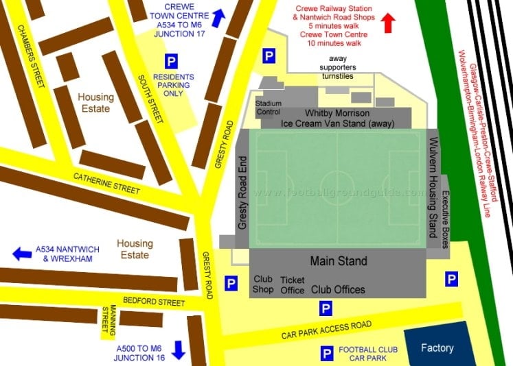 Ground Layout of Crewe Alexandra