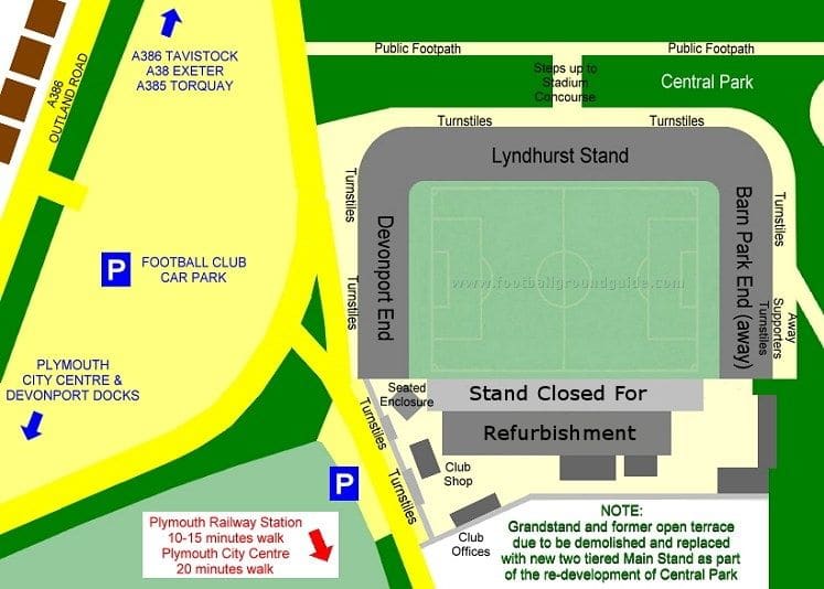 Ground Layout of Plymouth Argyle