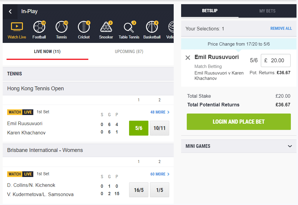 Ladbrokes live betting