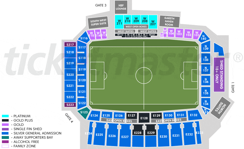 Ground Layout of Perth Rectangular Stadium