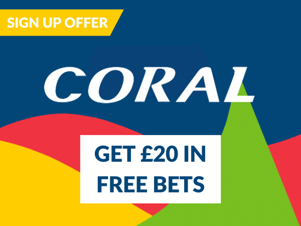 Coral sign up offer for 20 pounds in free bets