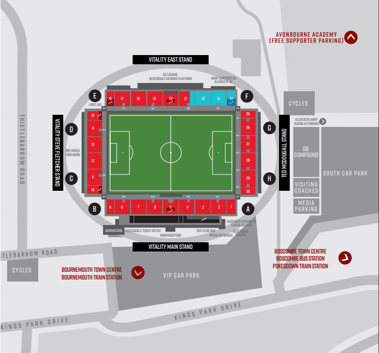 How to buy AFC Bournemouth tickets: Prices, membership, essential guide to cheap Premier League tickets 2025/26 2 AFC Bournemouth seating plan | Vitality Stadium seating plan