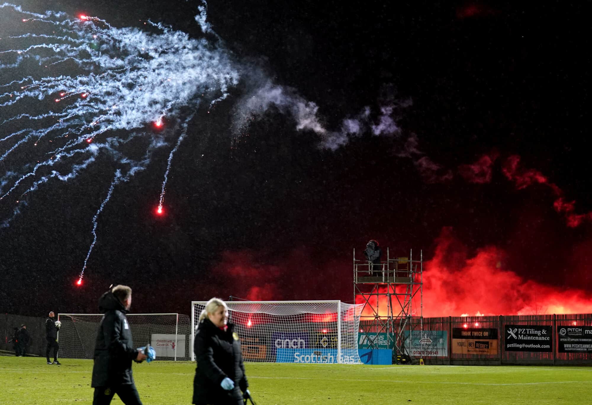 Rangers fans set off pyros and fireworks prior to Scottish Cup clash with Dumbarton