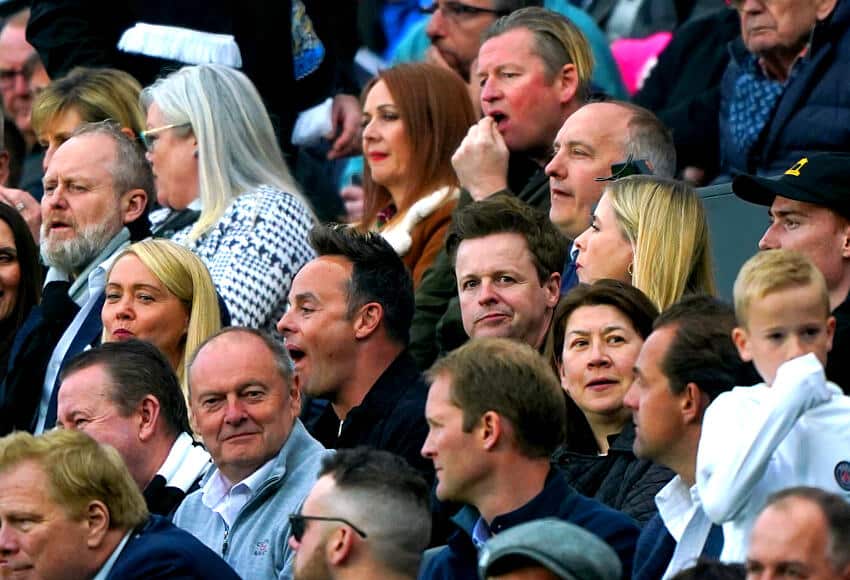 Ant & Dec in the stands at St. James' Park