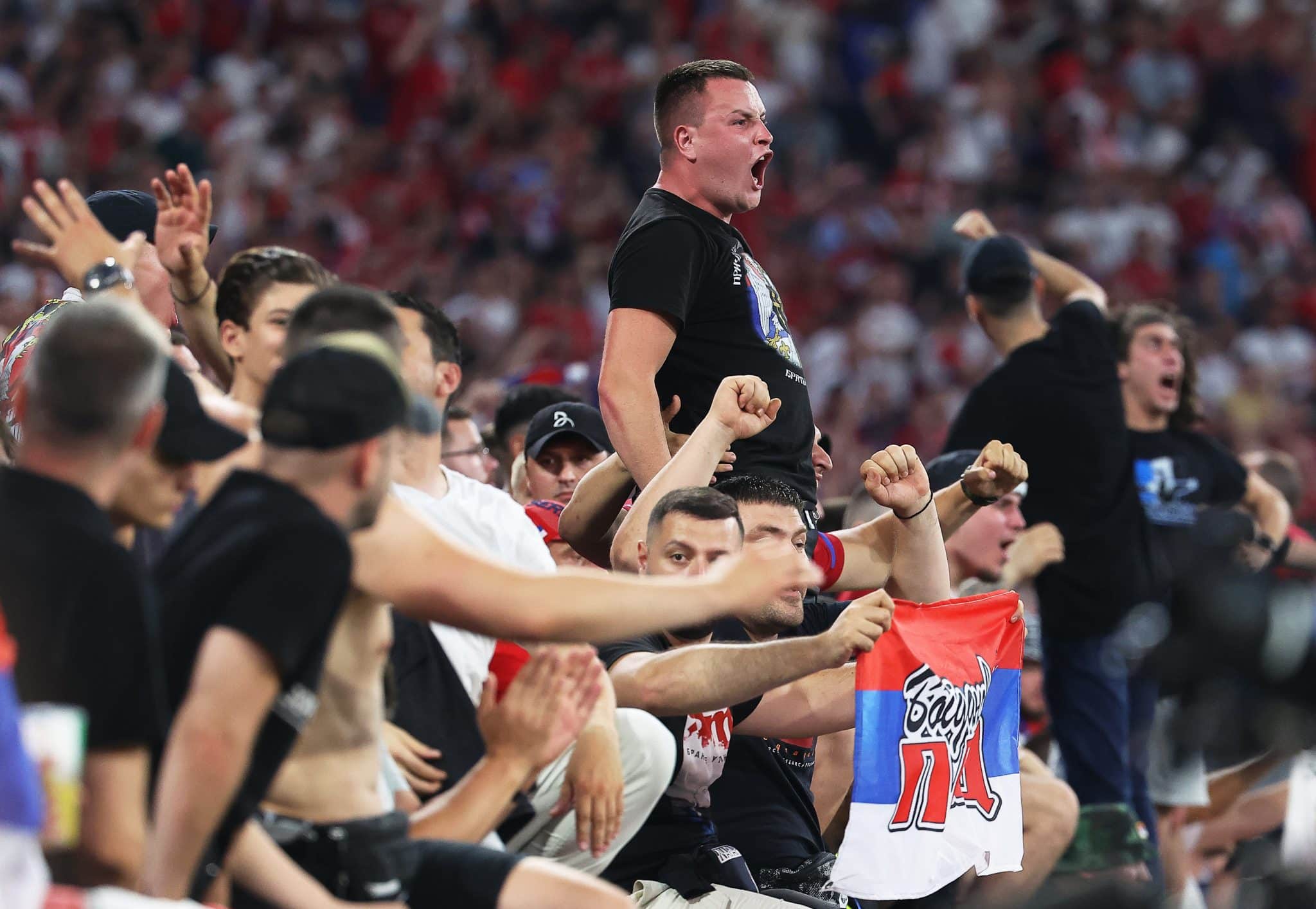 Serbia fans clash with German police before Euro 2024 match with Denmark