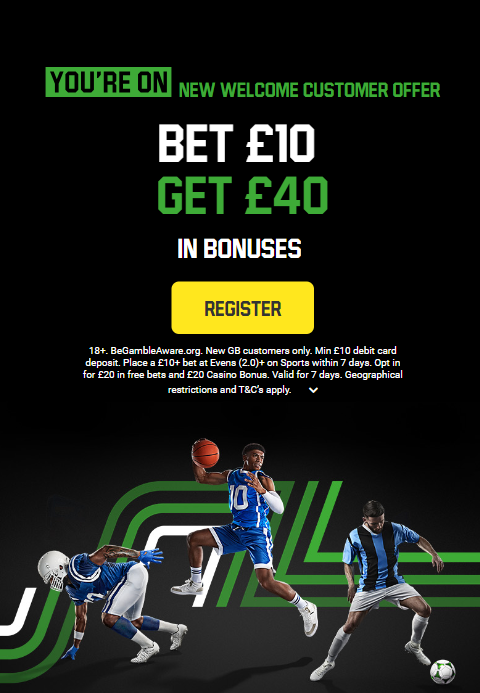 Unibet promo code £40 free bets