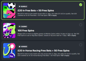 Midnite sign up offer