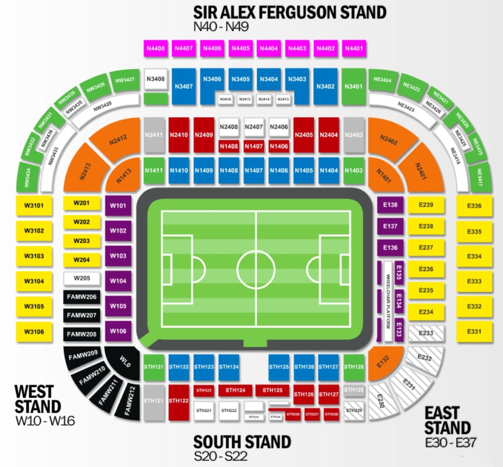 old trafford seating plan