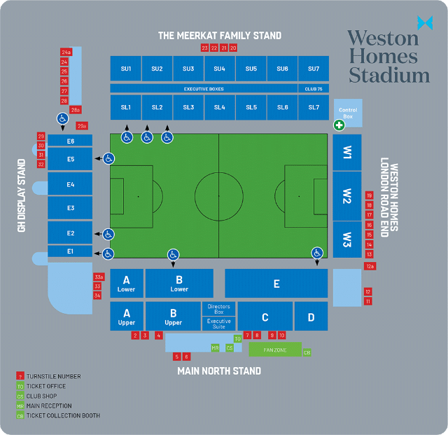 Weston homes stadium seating plan