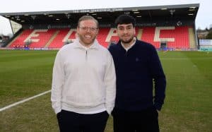 Rob Beckett visited St James Park in Exeter on 25 January 2025. Photo by Imago