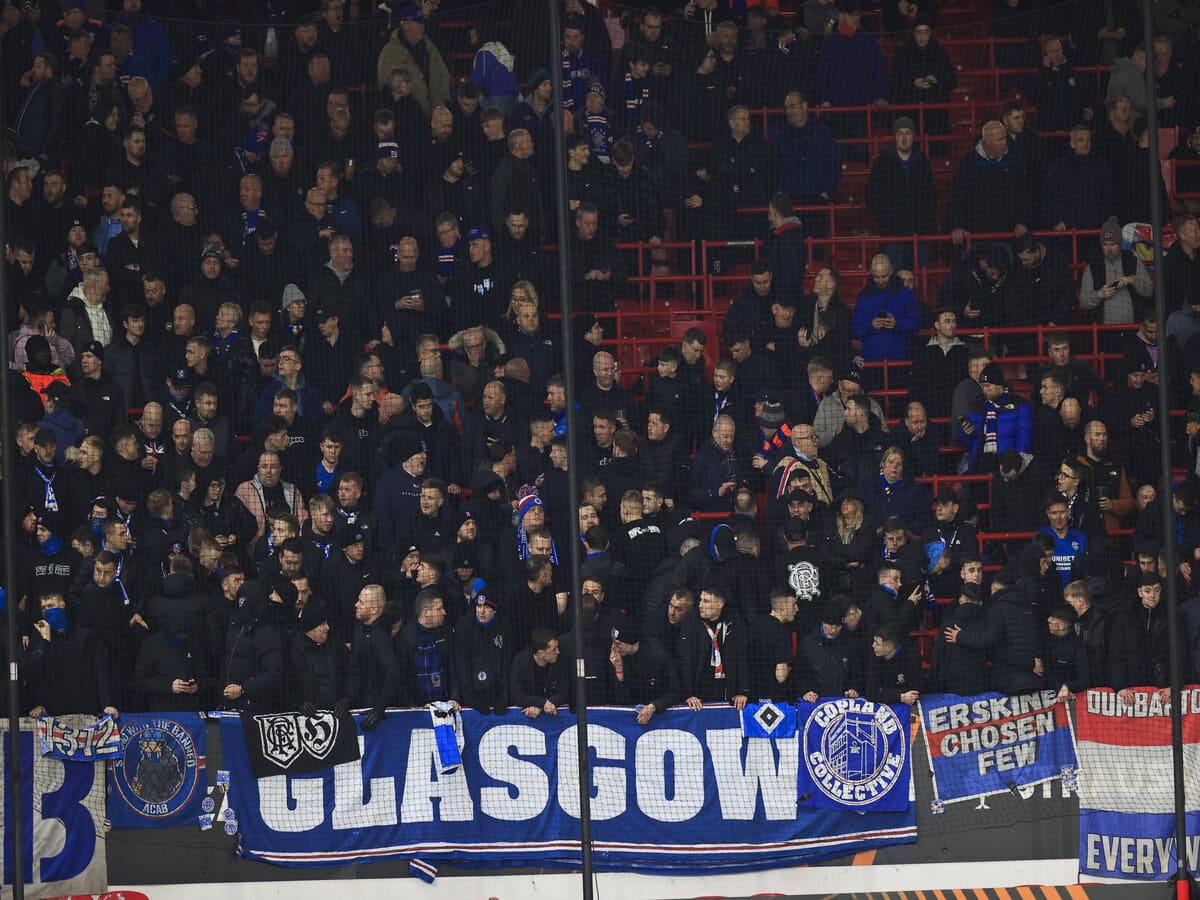 ‘No security response’ from Manchester United as Rangers fans seen in Old Trafford home end