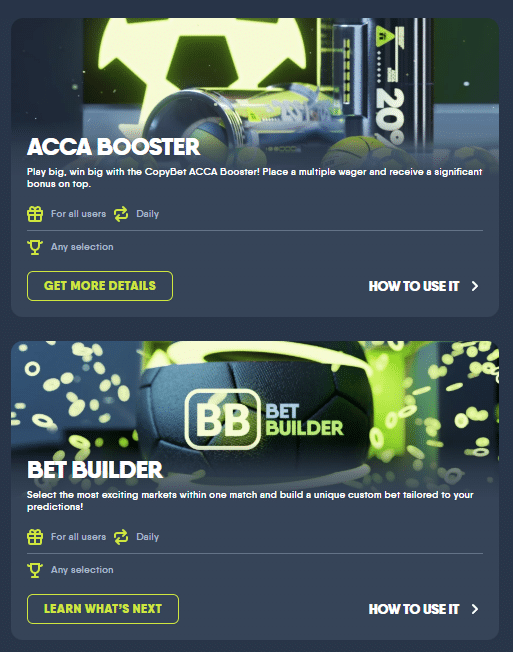 Copybet offers for existing customers