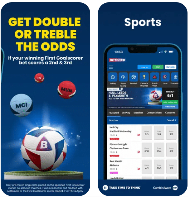 betfred app for football betting in the UK