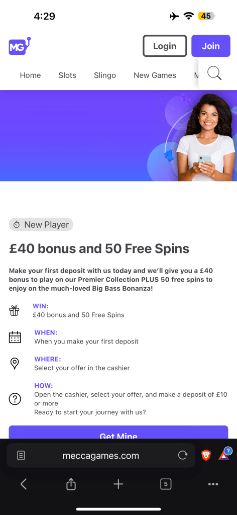 Mecca Games welcome bonus