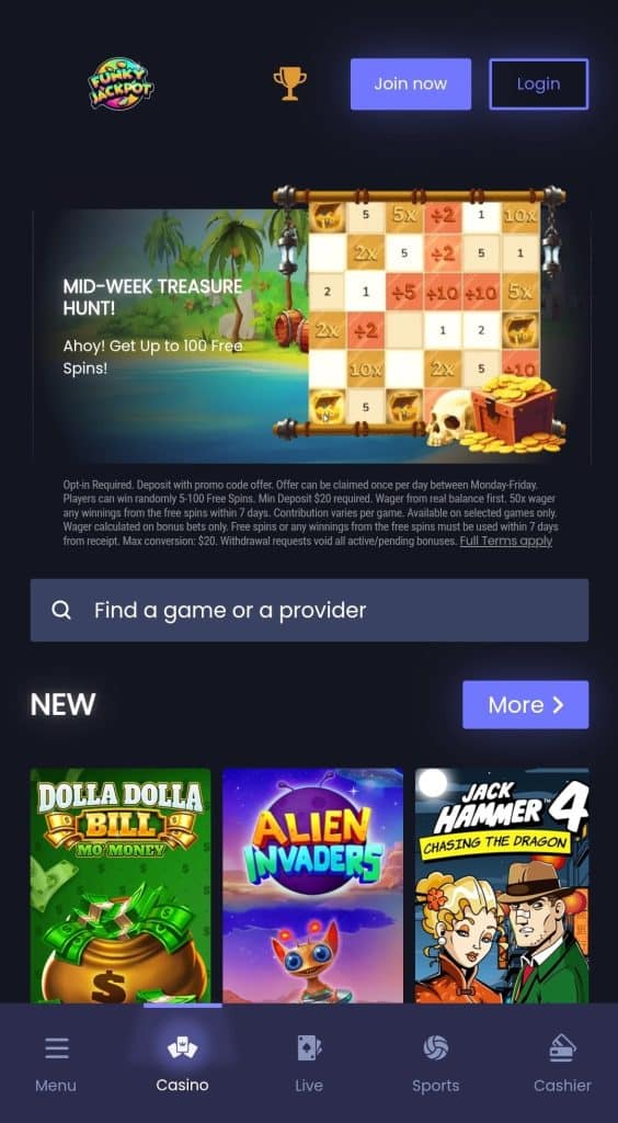 Funky Jackpot promo code