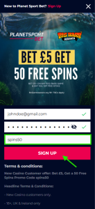 Planet sport bet promo code