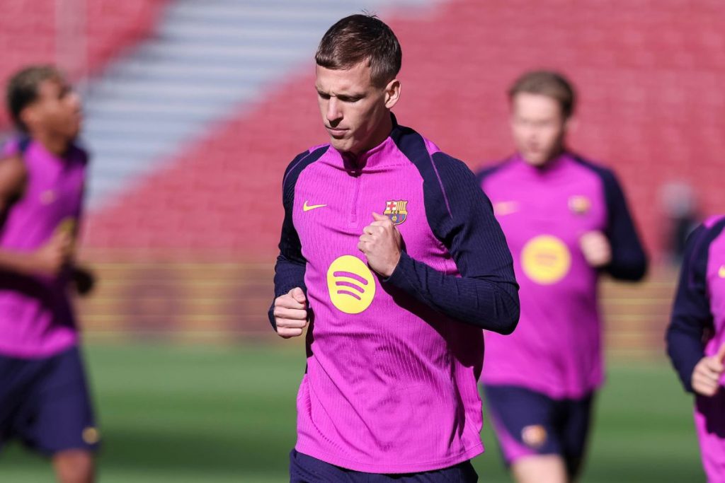Camp Nou return: The Barcelona stars who could make debut appearance at new stadium vs Athletic Club 1 Barcelona's Dani Olmo trains at Camp Nou