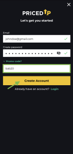 priced up bet promo code and registration