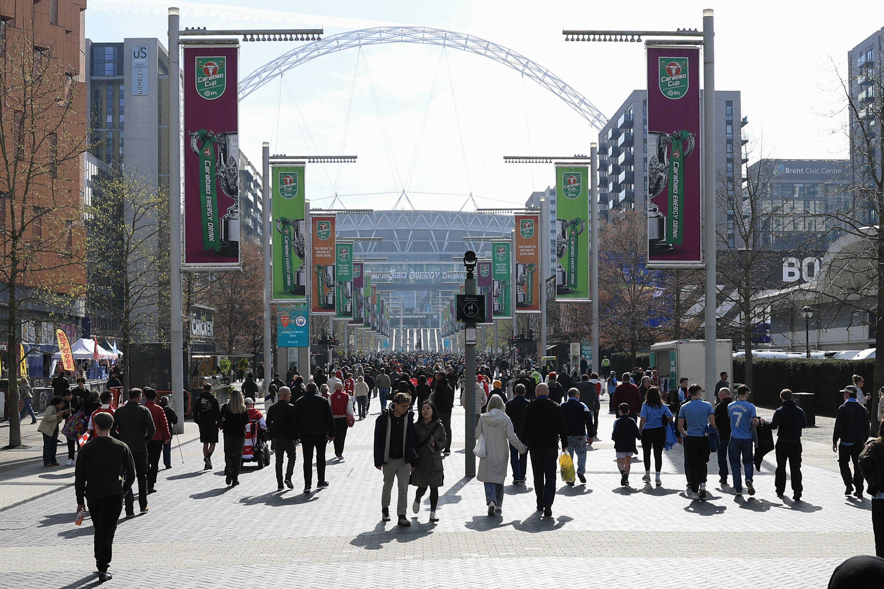 Man faces ban as he becomes first charged under new UK stadium law during Carabao Cup final at Wembley