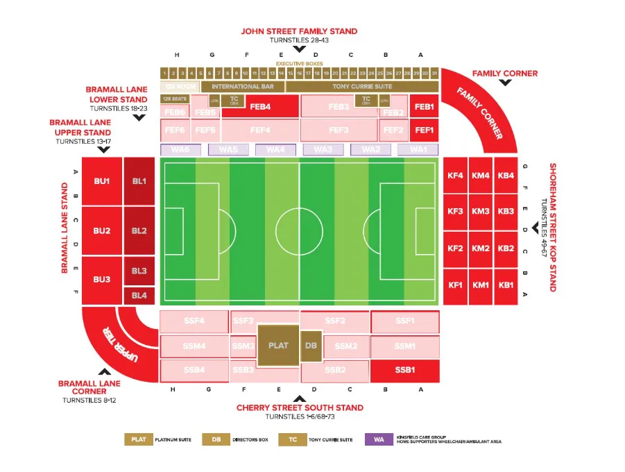 Sheffield United seating plan | Bramall Lane seating plan