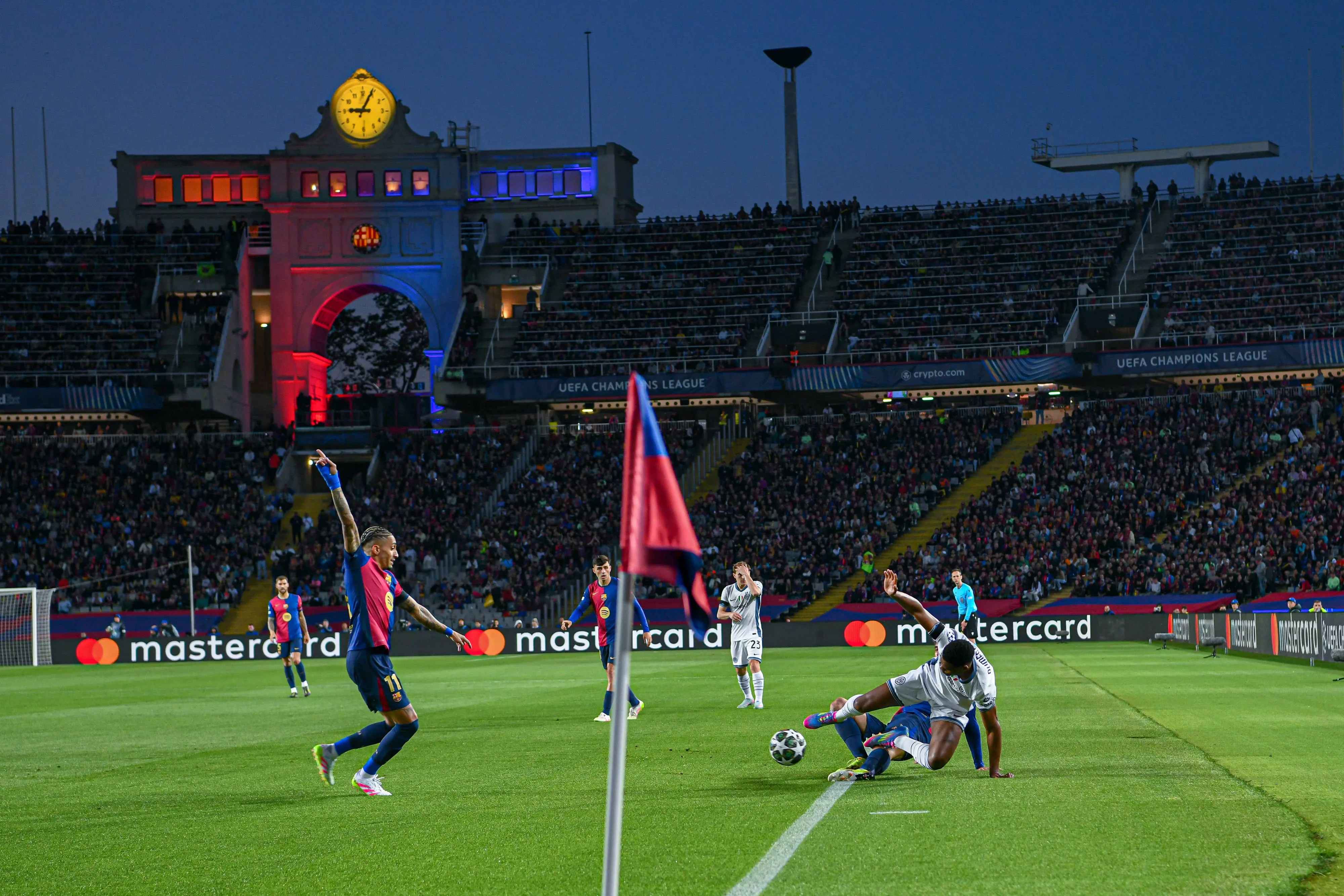 Barcelona in action at the Olimpic Stadium Lluis Companys back in April 2025