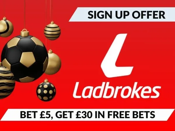 Ladbrokes sports sign up offer: Bet &pound;5, get &pound;30 in free bets