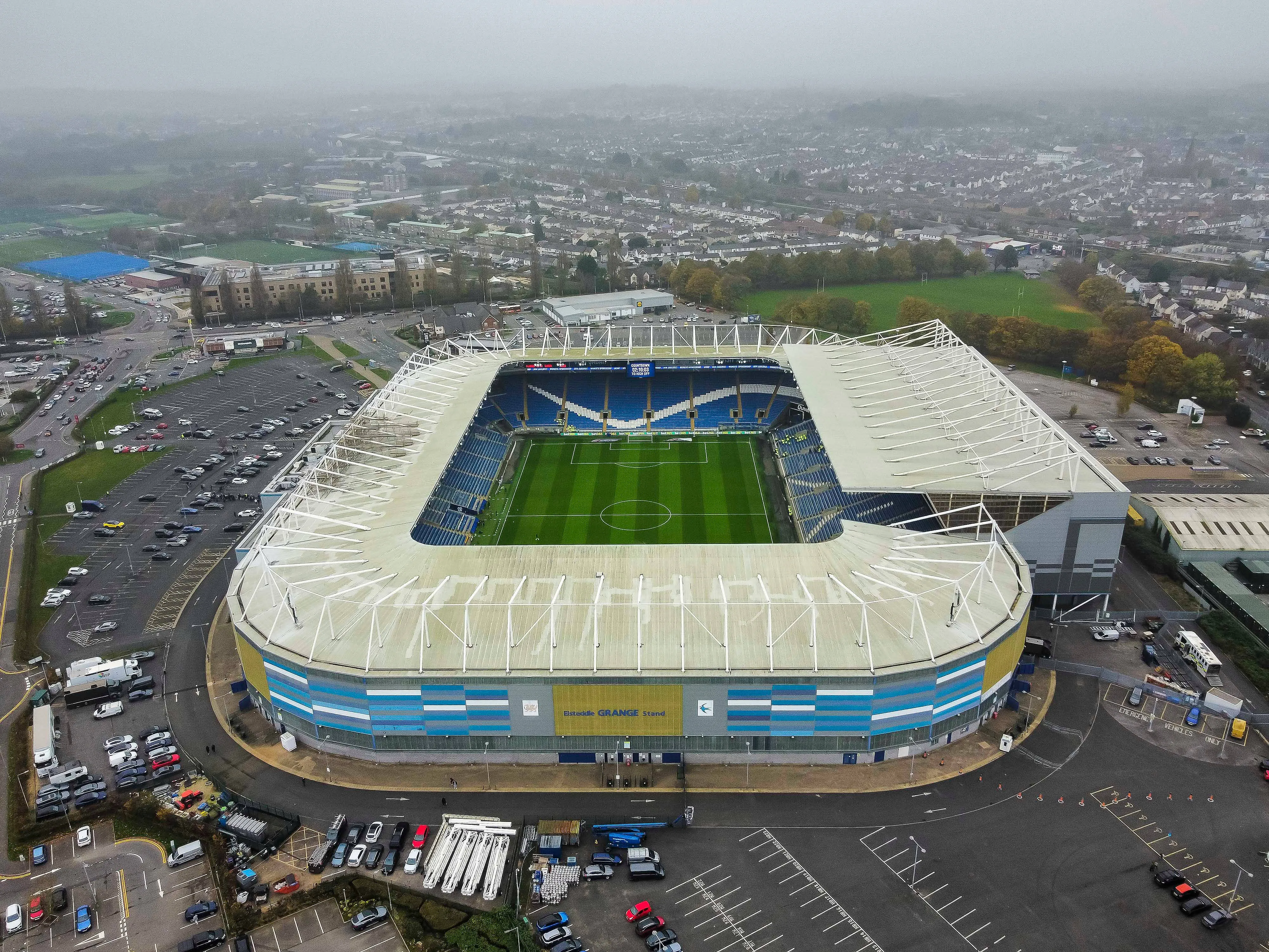 Aerial view of Cardiff City Stadium