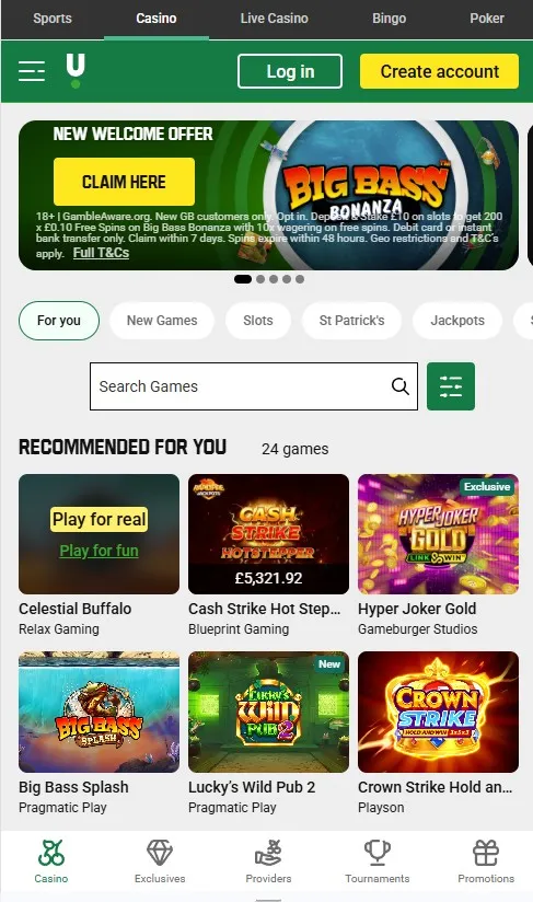 unibet review casino tab
