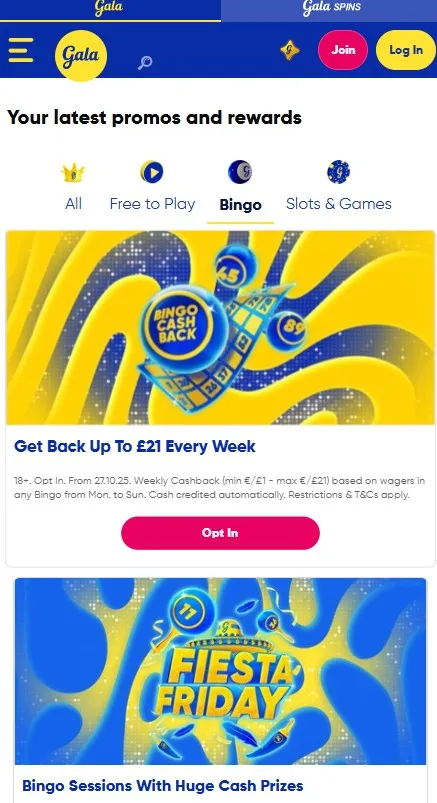 gala bingo promotions