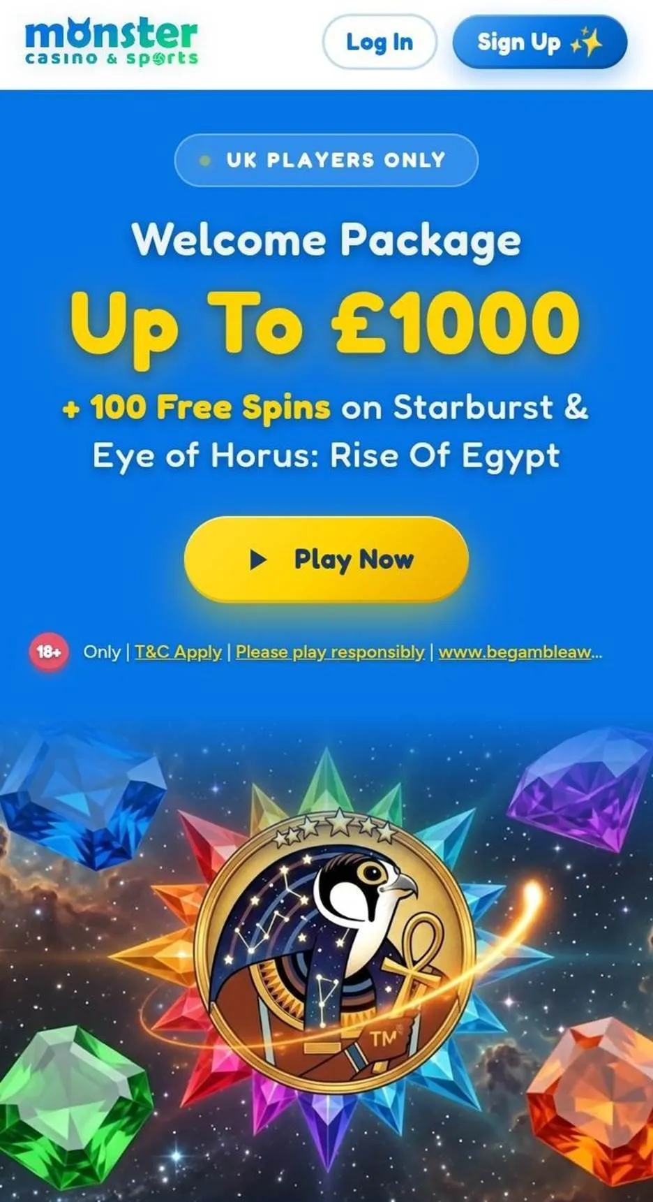 monster casino promo code and welcome bonus for uk players: Get up to &pound;1000 plus 100 free spins