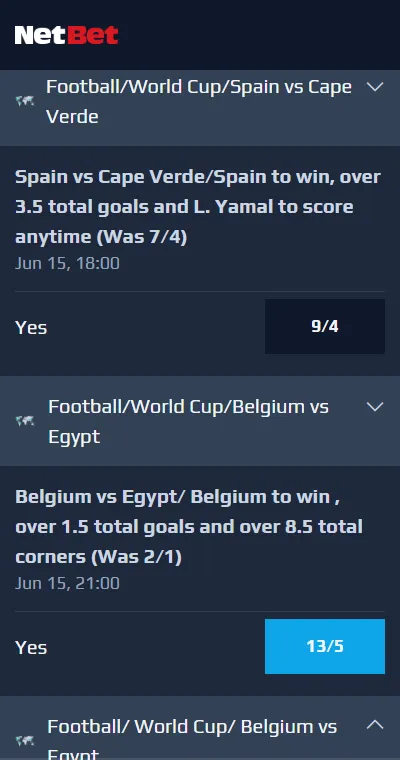NetBet World Cup bet boosts in June 2026