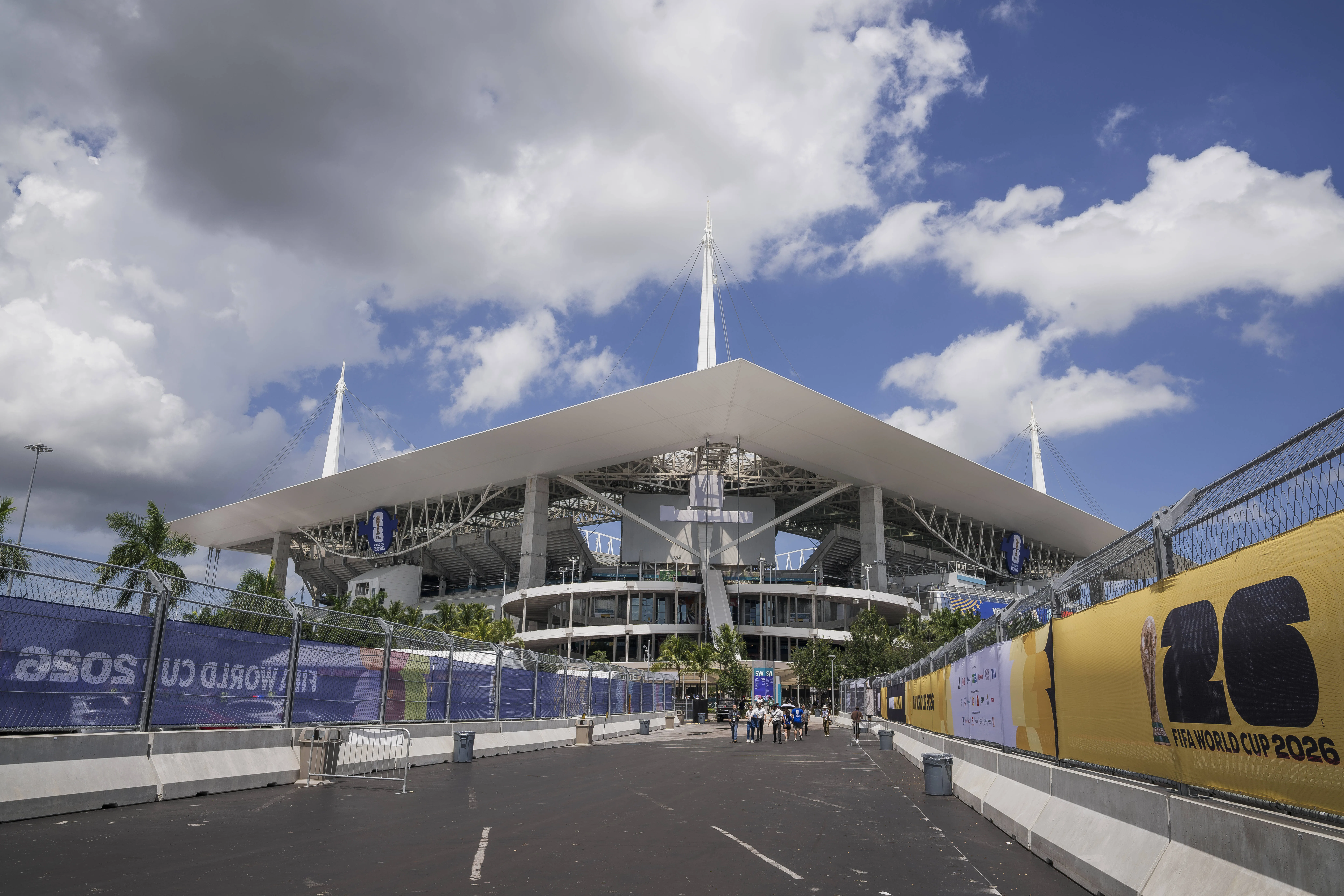 View outside Hard Rock Stadium, which will host England vs Norway on July 11th
