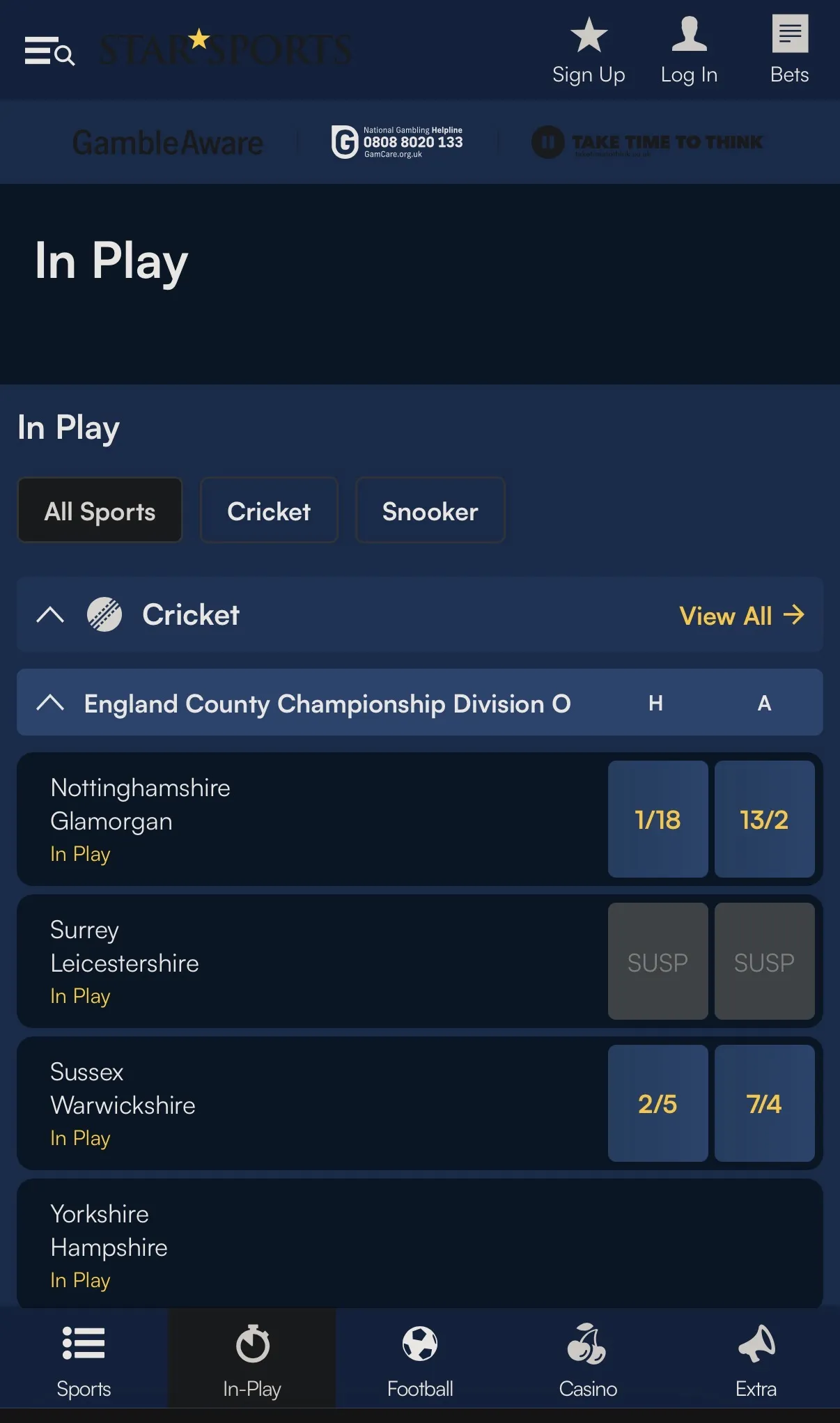 star sports in-play betting