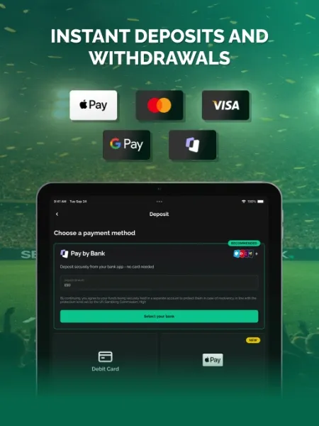 sbk instant deposits and withdrawals on the app