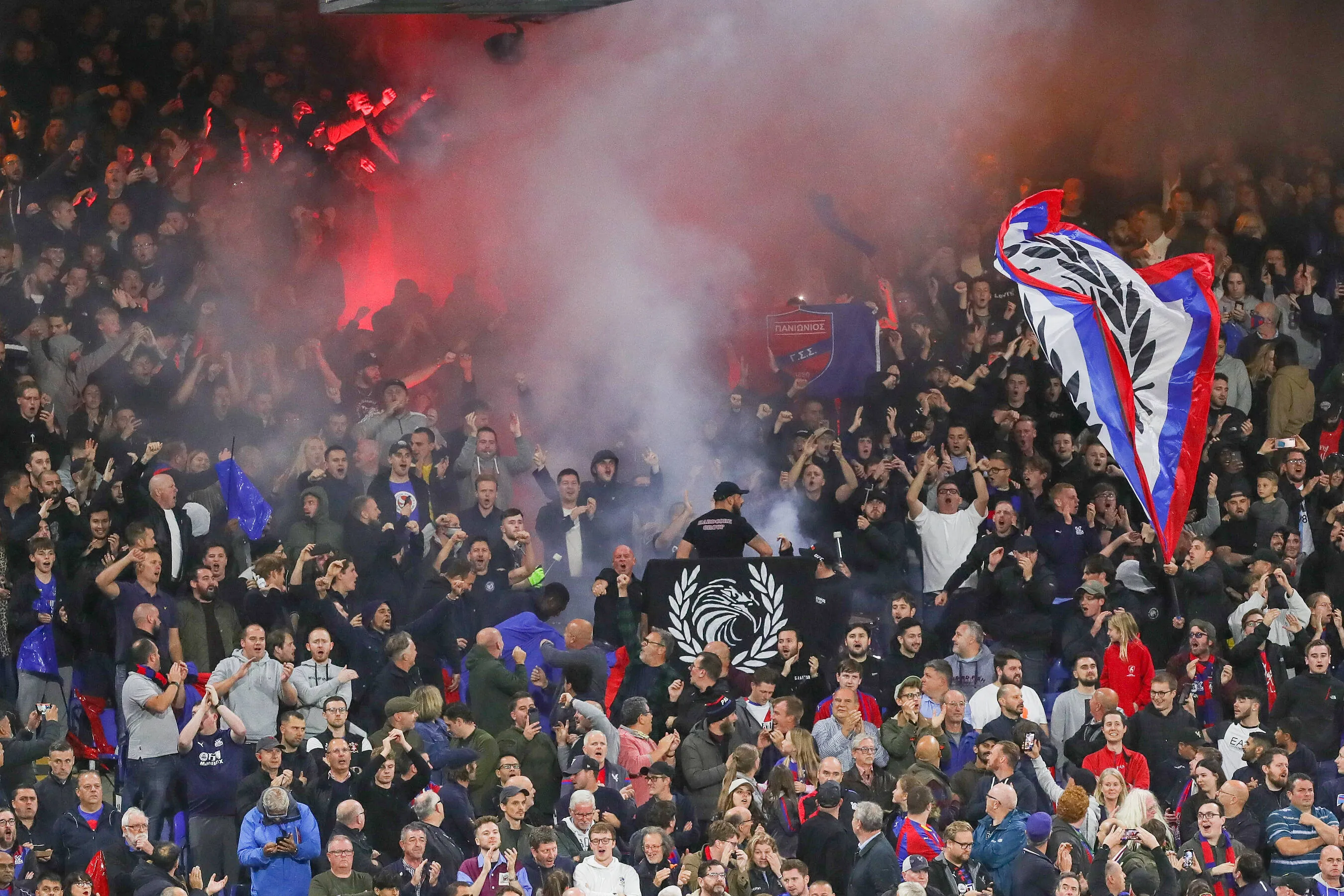 Palace fans with flares