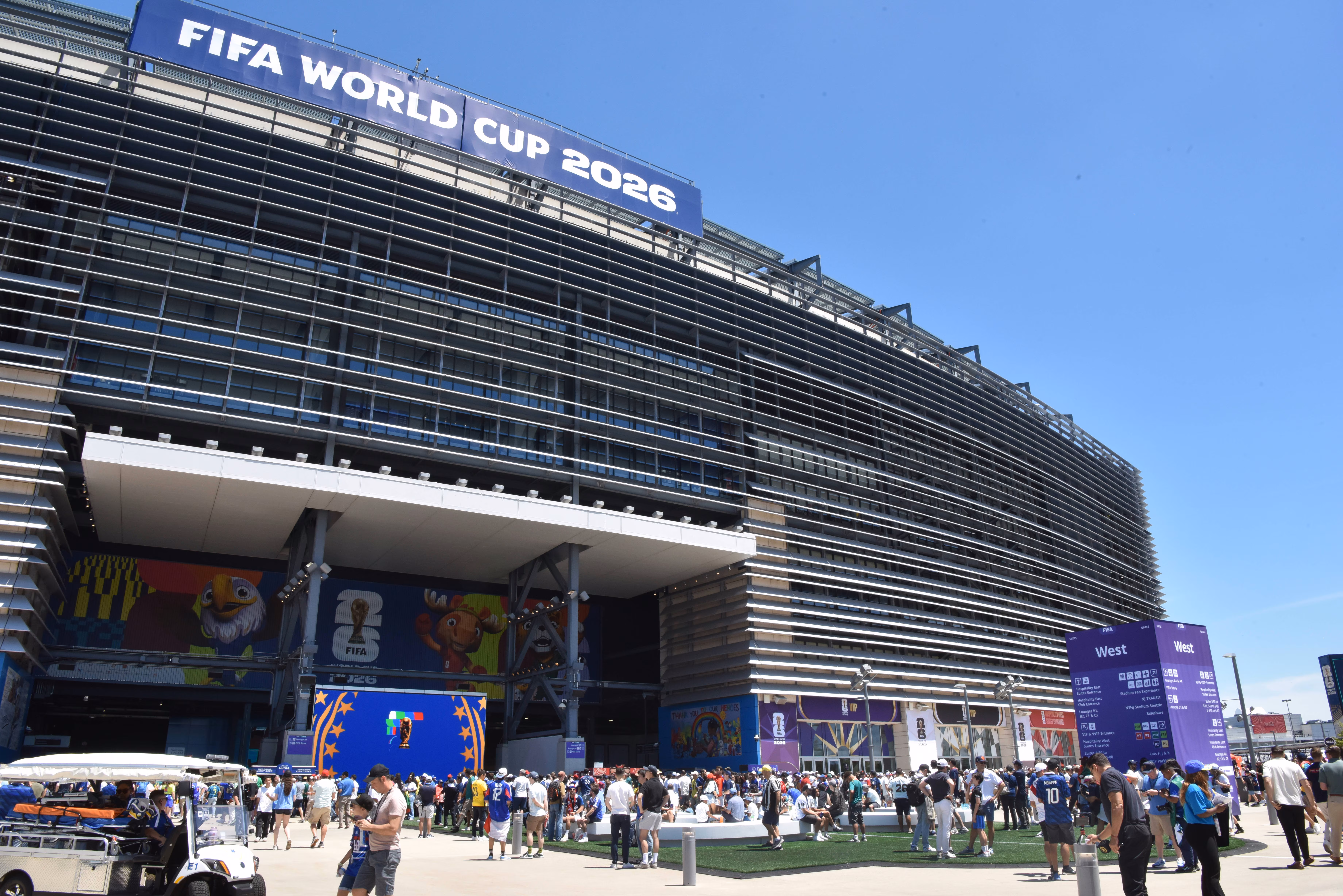View outside New York New Jersey Stadium during the 2026 World Cup group stages