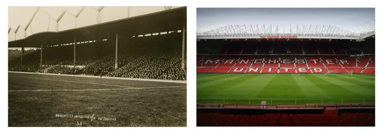 Stadiums then and now: Old Trafford