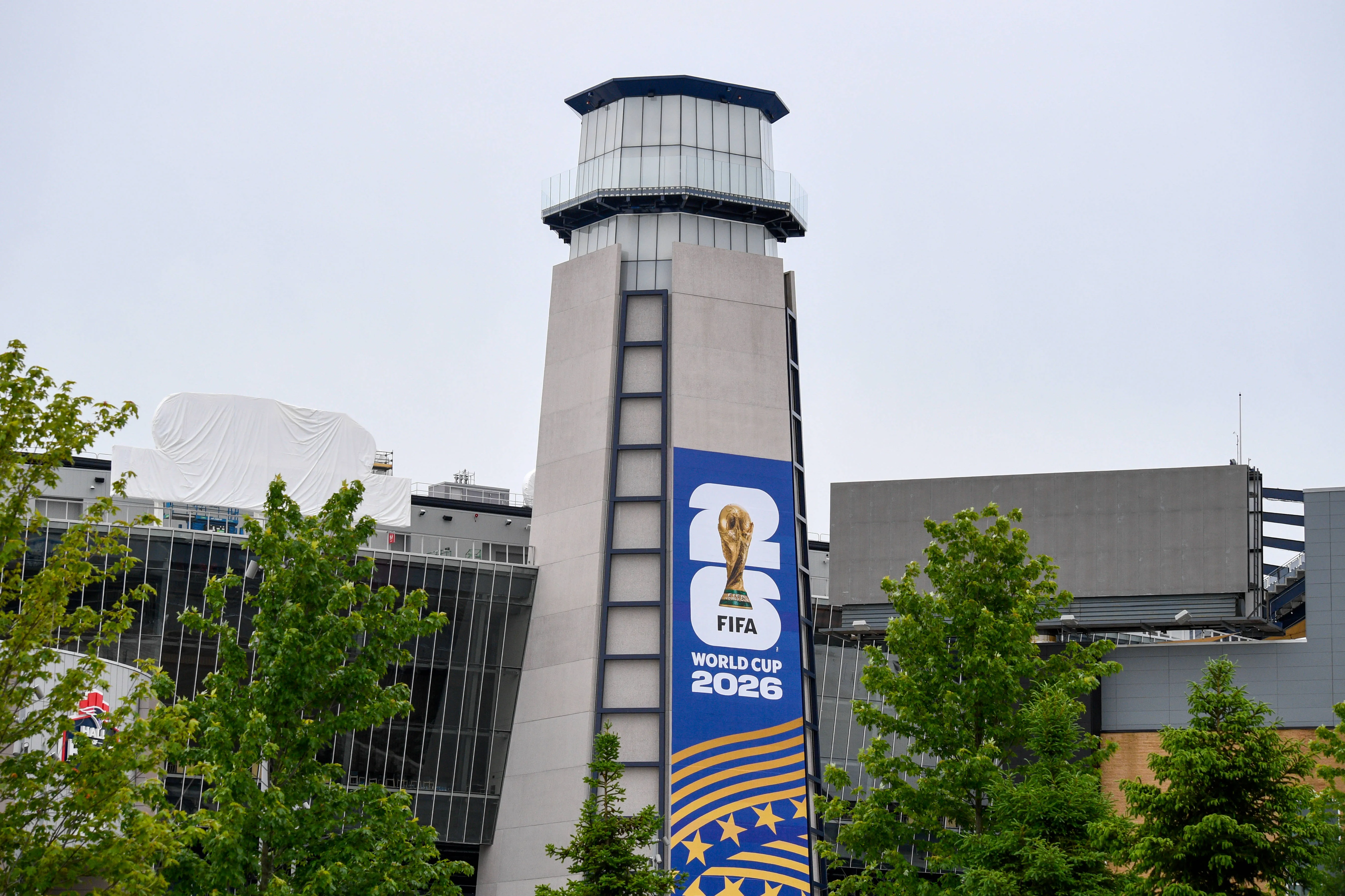 2026 World Cup signage outside Gillette Stadium