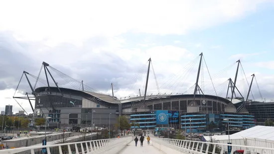 Huge Man City badge outside Etihad Stadium vandalised as fallout from guilty verdict continues