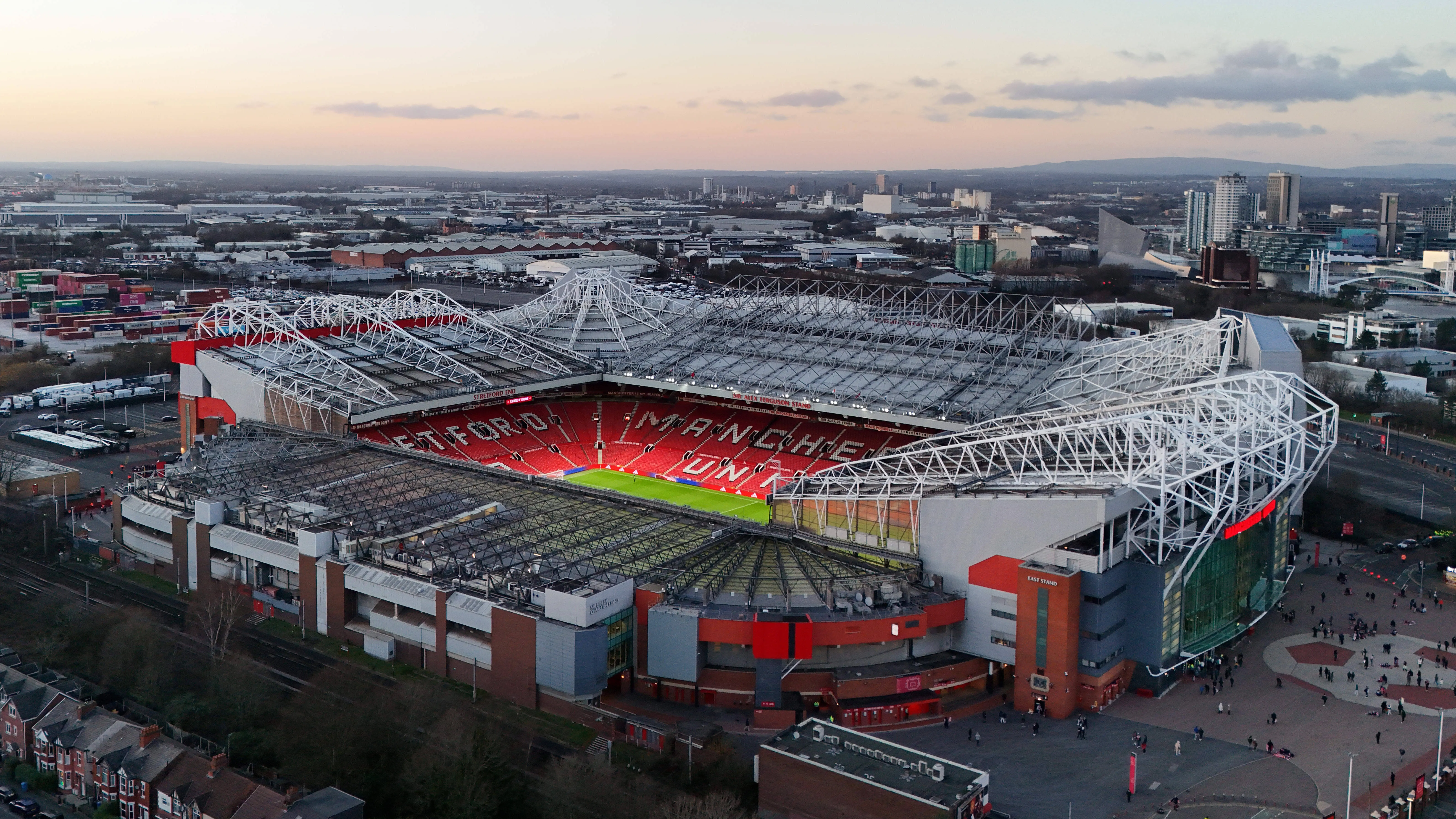 Aerial view of Old Trafford