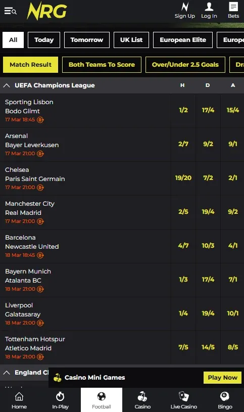 nrg sportsbook and betting odds review