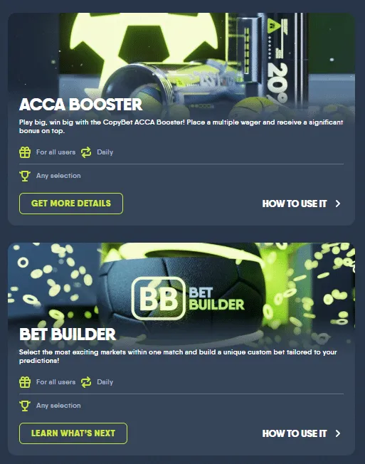 Copybet offers for existing customers