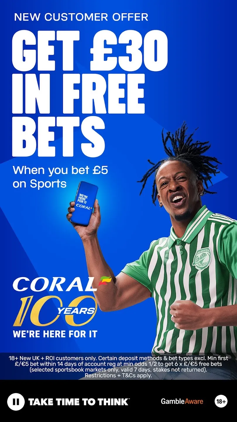 Coral App New customer offer get &pound;30 in free bets