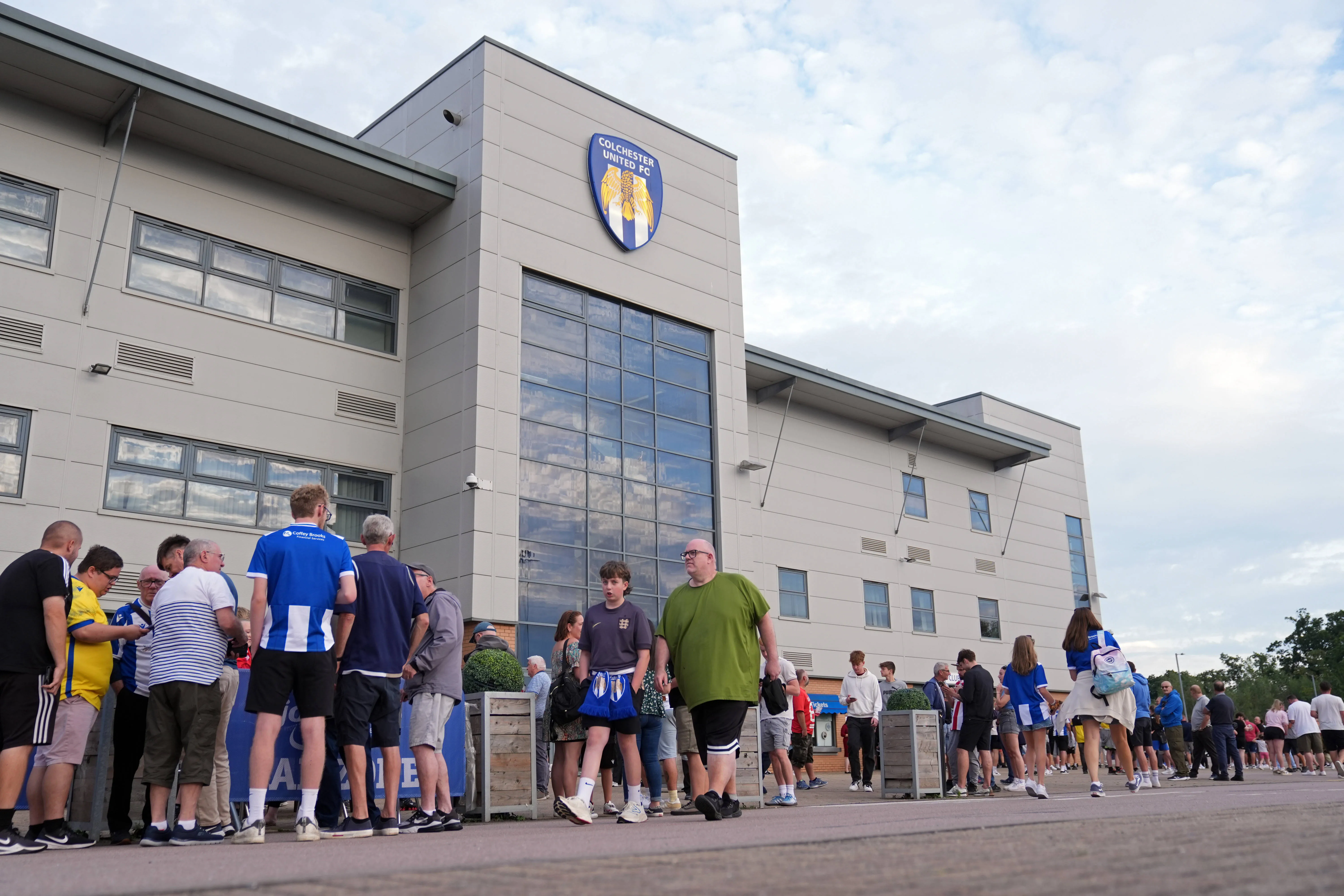 Fans arrive at the JobServe Community Stadium