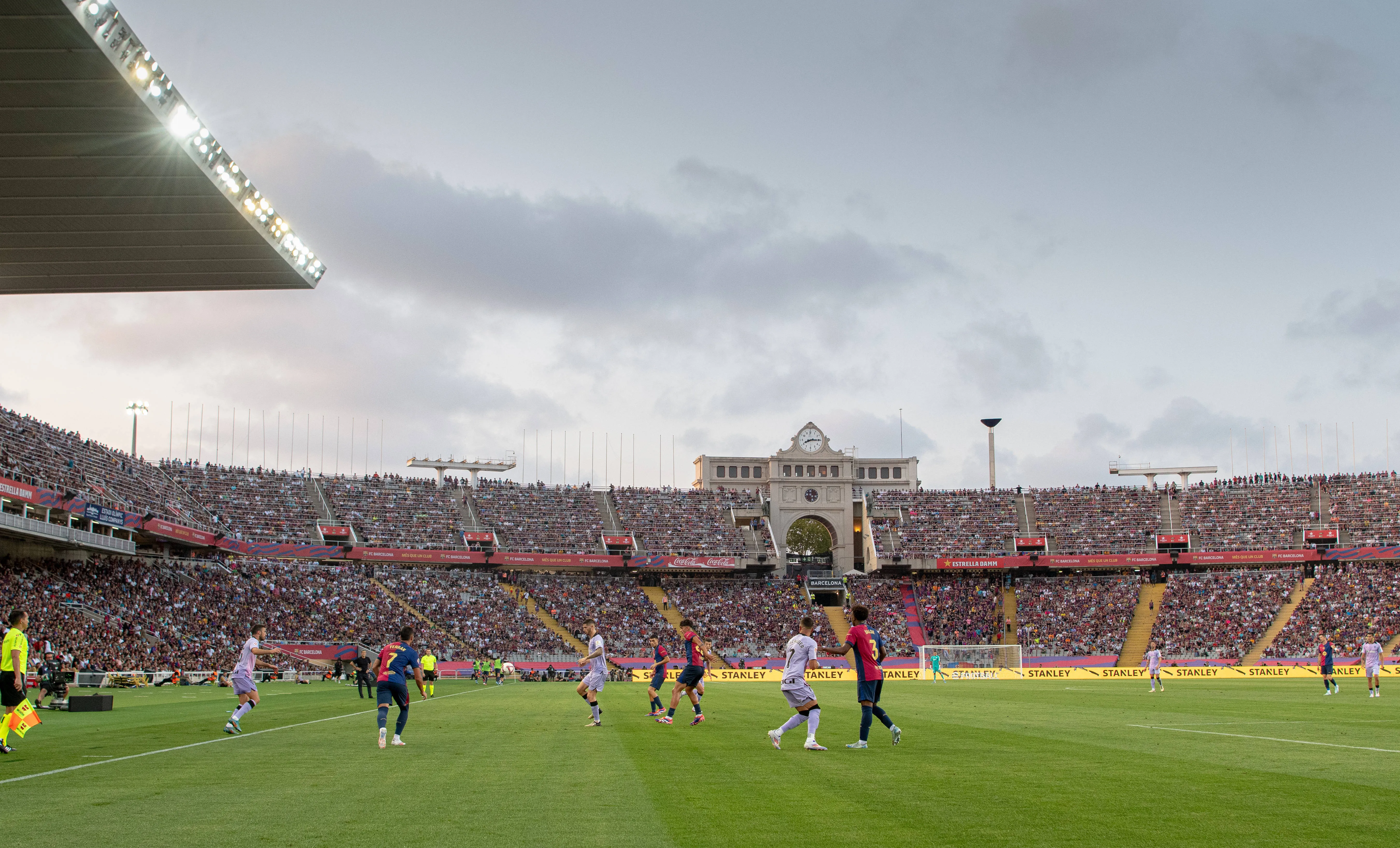 Barcelona in action at Estadi Olimpic Lluis Companys