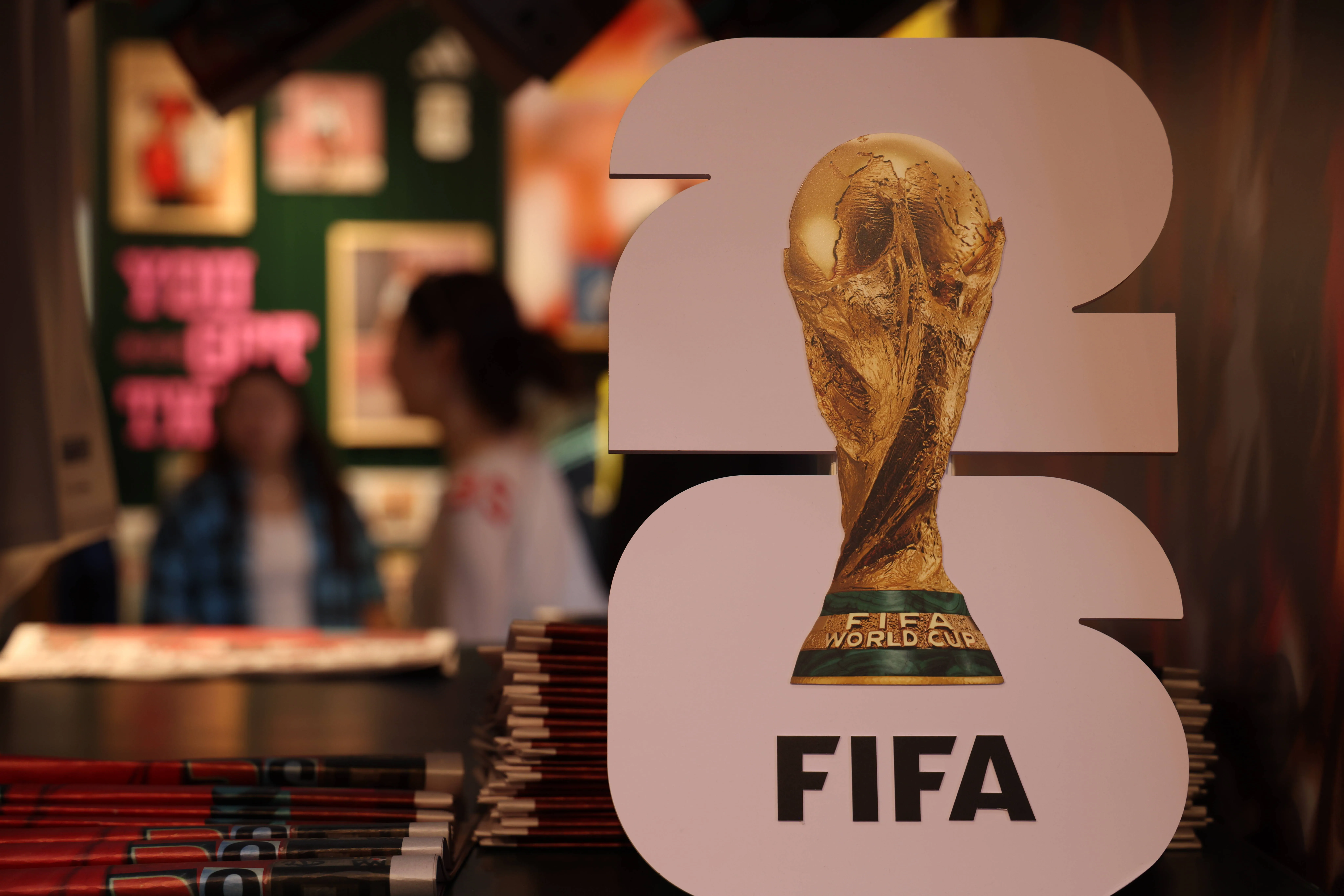 2026 World Cup logo in a store