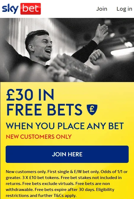 sky bet any bet sign up offer. Closest option to free bets no deposit: get &pound;30 in free bets when you stake 5p