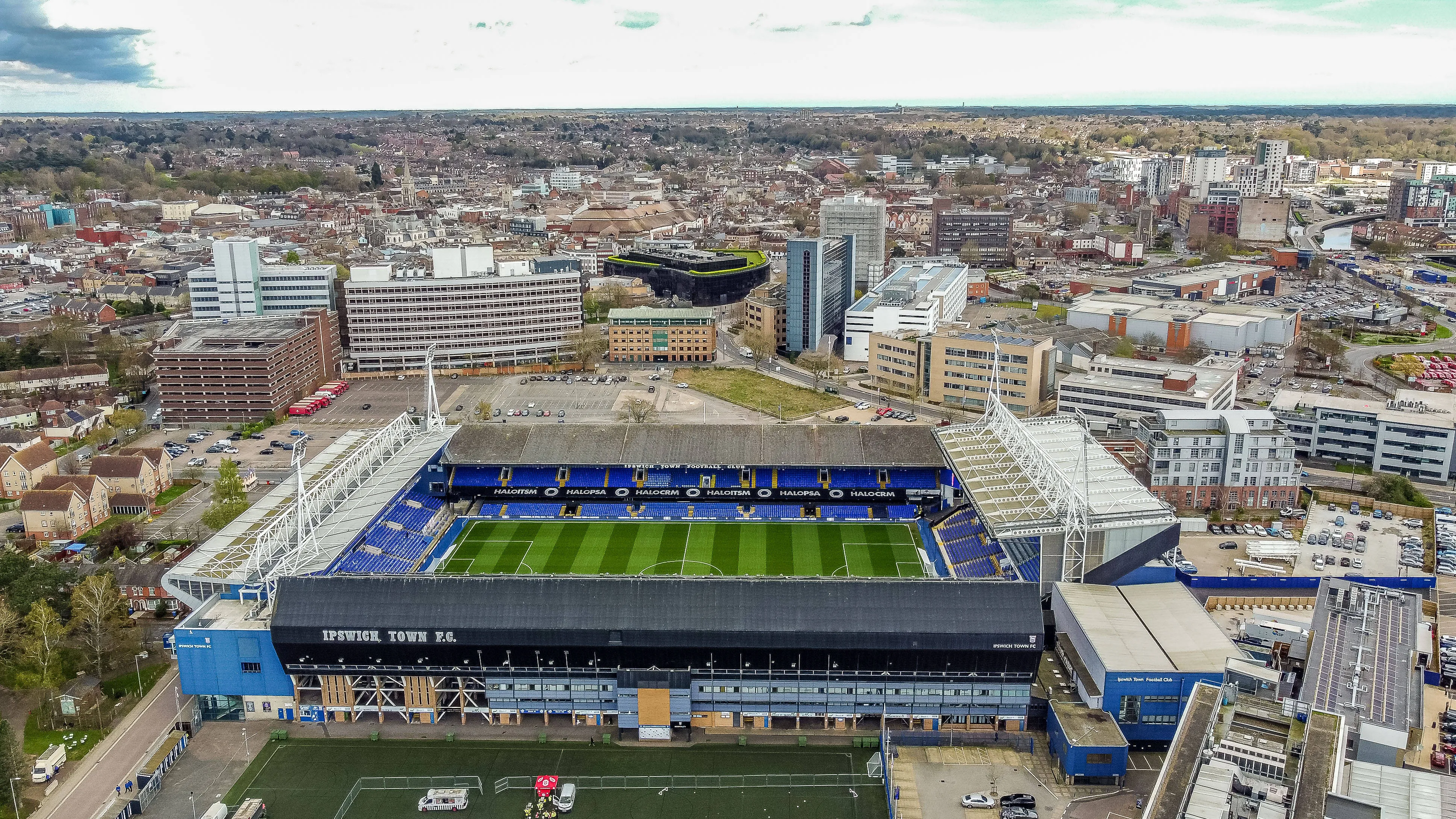 Aerial view of Portman Road