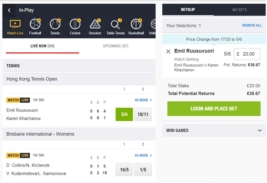 Ladbrokes live betting