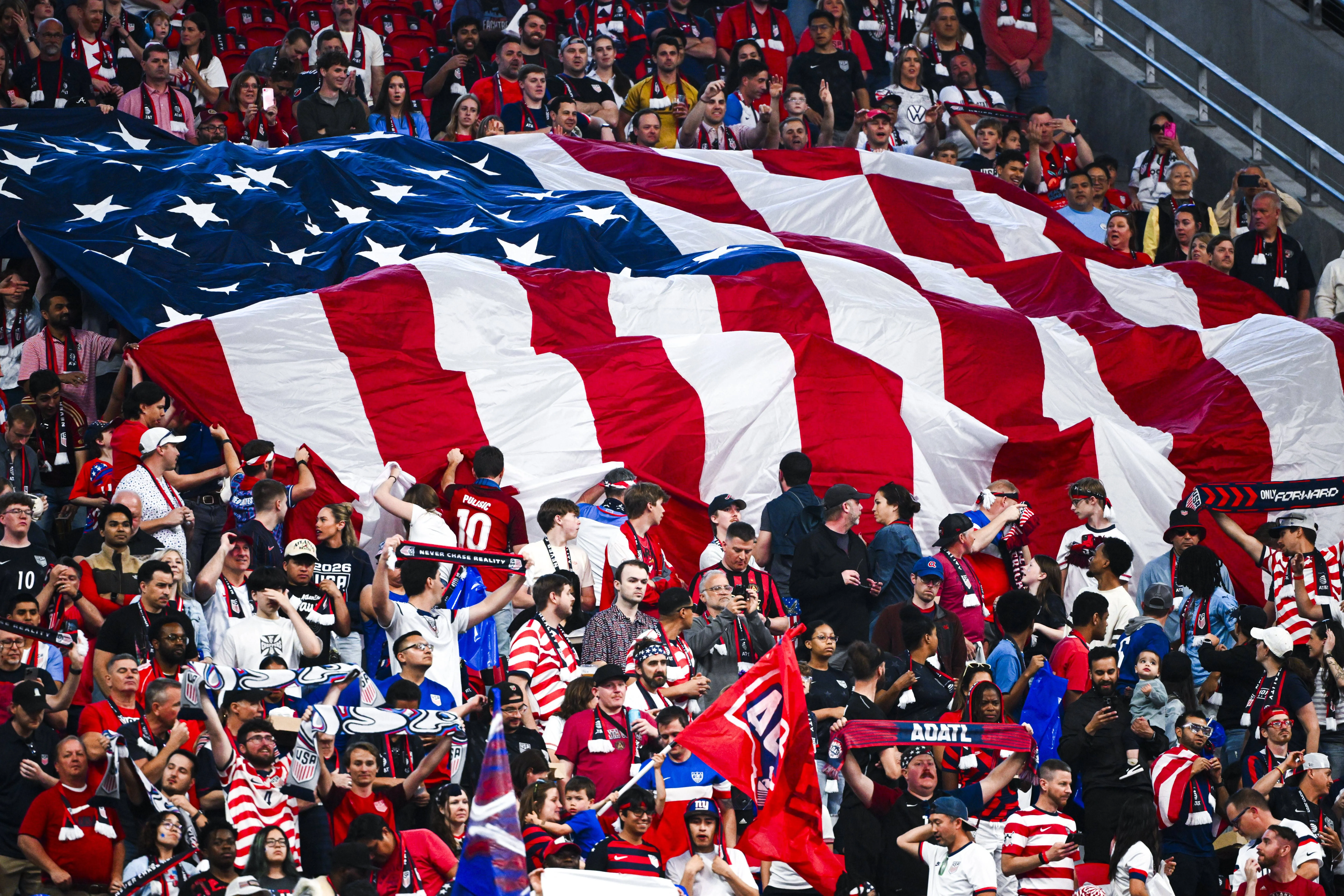 USA supporters during pre-World Cup friendly vs Belgium